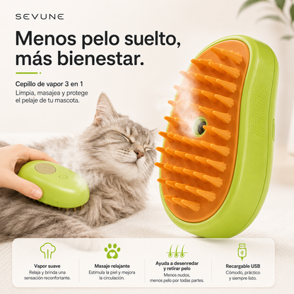 SEVUNE Cepillo Removedor de Pelo con vapor para Mascotas