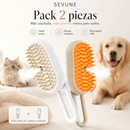 SEVUNE Cepillo Removedor de Pelo con vapor para Mascotas