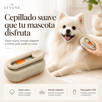 SEVUNE Cepillo Removedor de Pelo con vapor para Mascotas