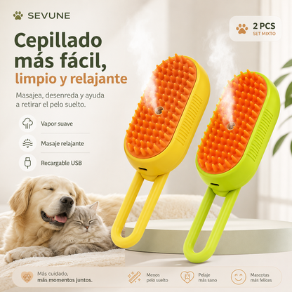 SEVUNE Cepillo Removedor de Pelo con vapor para Mascotas